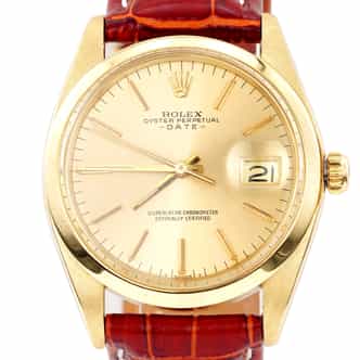 Mens Rolex 14K Yellow Gold Date Watch Gold Champagne Dial 1501 (SKU 5003993BRAMT)