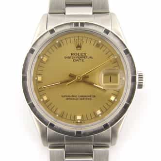 Mens Rolex Stainless Steel Date Watch 15010 with Gold Champagne Dial (SKU 7249840NMT)