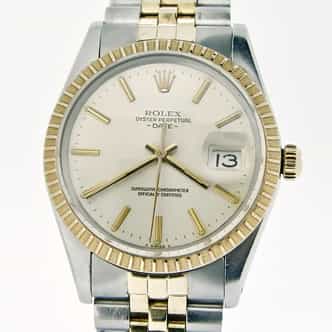 Mens Rolex Two-Tone Date Watch Model Ref 15053 with Silver Dial (SKU 7155182MT)