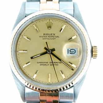 Mens Rolex Two-Tone Datejust Champagne  1601 (SKU 2763443BCMT)