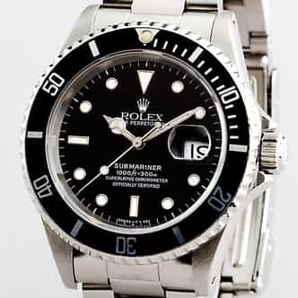 Mens Rolex Stainless Steel Submariner Black  16610 (SKU 16610111NNBCMT)