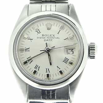 Ladies Rolex Stainless Steel Date White Roman 6916 (SKU 5013332MT)