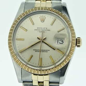 Pre Owned Mens Rolex Two-Tone Date with a Silver Dial 15053 (SKU 7155182)