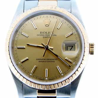 Pre Owned Mens Rolex Two-Tone Date Model Watch with a Champagne Dial 15223 (SKU U717651M)