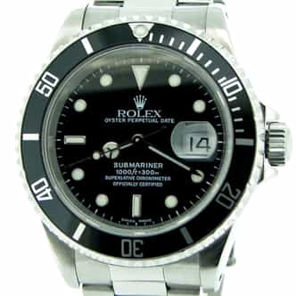 Mens Rolex Stainless Steel Submariner Black  16610 (SKU E866021NNBCMT)