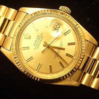 Mens Rolex 18K Yellow Gold Datejust Champagne  1601 (SKU 5371111MT)