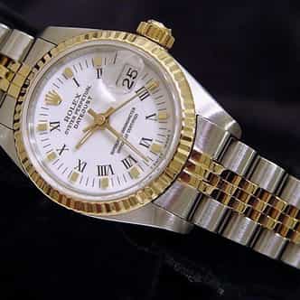 Ladies Rolex Two-Tone 18K/SS Datejust White Roman 69173 (SKU 9818255MT)