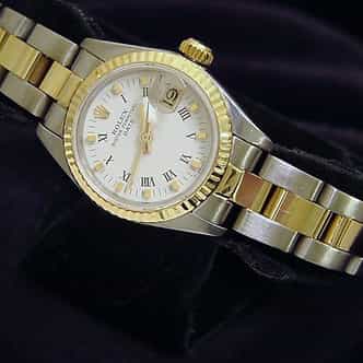 Ladies Rolex Two-Tone Date White Roman 69173 (SKU 8636658MT)