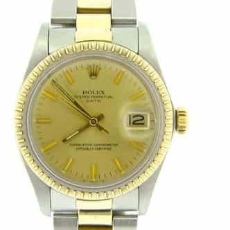 Mens Rolex Two-Tone 14K/SS Date Champagne 1505 (SKU 5007154AMT)