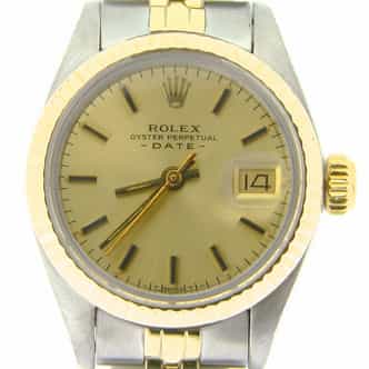 Ladies Rolex Two-Tone 14K/SS Date Champagne  6917 (SKU 6221959NMT)