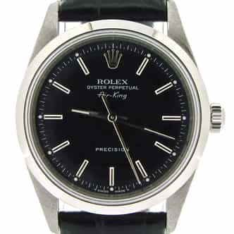 Mens Rolex Stainless Steel Air-King Black  14000 (SKU U630206NBLKCMT)