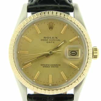Mens Rolex Two-Tone Date Champagne 15053  (SKU 7026319NMT)