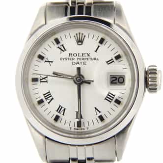 Ladies Rolex Stainless Steel Date White Roman 6516 (SKU 2138515NMT)