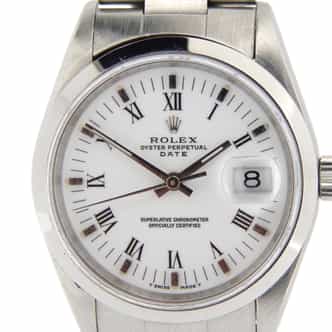 Mens Rolex Stainless Steel Date White Roman 15200 (SKU W289439NMT)