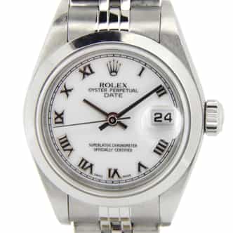 Ladies Rolex Stainless Steel Date White Roman 79160 (SKU P743013NMT)