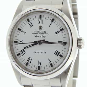 Mens Rolex Stainless Steel Air-King White Roman 14000 (SKU A366537NOYSCMT)