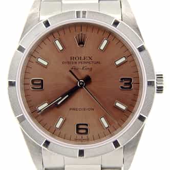 Mens Rolex Stainless Steel Air-King Salmon Arabic 14010 (SKU A934156NCMT)