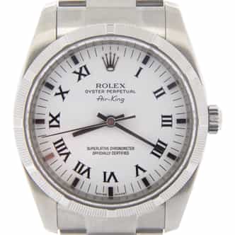 Mens Rolex Stainless Steel Air-King White Roman 114210 (SKU M277494NMT)