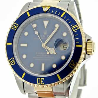 Mens Rolex Two-Tone 18K/SS Submariner Blue  16613 (SKU S459543BCMT)