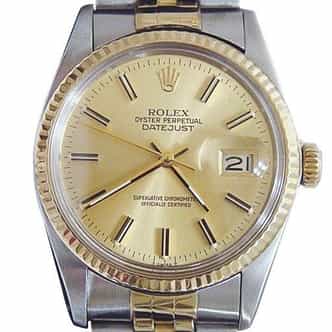 Mens Rolex Two-Tone 18K/SS Datejust Champagne  16013 (SKU 8517894BCMT)