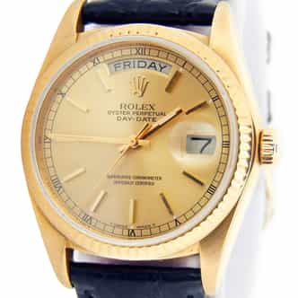 Mens Rolex 18K Yellow Gold Day-Date President Champagne 18038  (SKU 5281853AMT)
