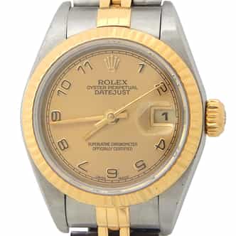 Ladies Rolex Two-Tone 18K/SS Datejust Gold Arabic Dial 79173 (SKU K439992gaamt)