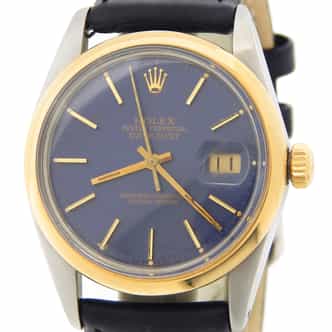 Mens Rolex Two-Tone 18K/SS Blue Datejust 16003 with Papers (SKU 7182979AMT)