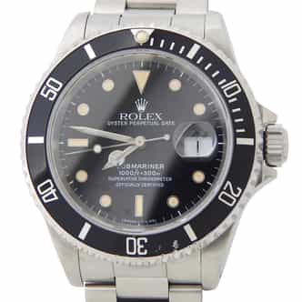 Mens Rolex Stainless Steel Submariner Patina Black 16610 (SKU E513204AMT)
