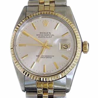 Mens Rolex Two-Tone Datejust Silver 16013 (SKU 6496073AMT)