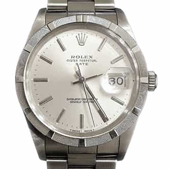 Mens Rolex Stainless Steel Date Silver 15010 (SKU 187MT)