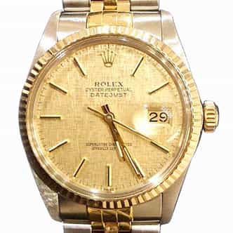 Mens Rolex Two-Tone 18K/SS Datejust Champagne 16013 (SKU 525AMT)