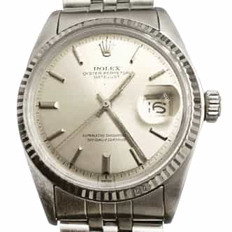 Mens Rolex Stainless Steel Datejust Watch Silver Dial 1601 (SKU 804MT)
