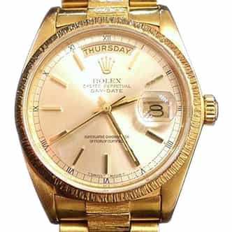 Mens Rolex 18K Gold Day-Date President Silver  18078 (SKU 7231111MT)
