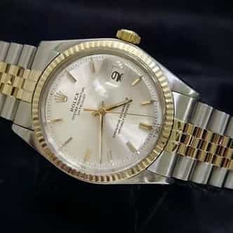 Rolex Datejust Mens 2Tone Gold Stainless Steel Watch with Silver Dial 1601 (SKU B2092262BCMT)