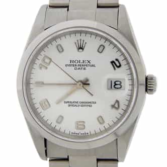 Mens Rolex Stainless Steel Date Watch White Arabic 15200 (SKU A244553AMT)
