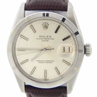 Vintage 1501 Mens Rolex Stainless Steel Date Watch with Brown Strap (SKU 762667LBRAMT)