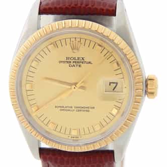 Mens Rolex Two-Tone 14K/SS Date Watch Model ref 1505 Champagne Dial (SKU 2247002LAMT)