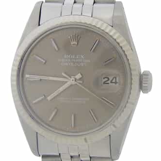 Mens Rolex Stainless Steel Datejust Watch 16014 with Slate Dial (SKU 7337473AMT)