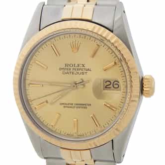 Mens Rolex Two-Tone Datejust Watch Champagne Dial 16013 (SKU 9124243AMT)