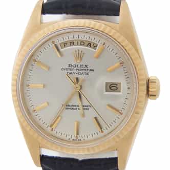 Mens Vintage Rolex 18K Gold Day-Date Watch Silver Dial 1803 (SKU 1908295AMT)