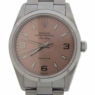 Mens Rolex 14000M Stainless Steel Air-King Salmon Dial Watch (SKU F710475AMT)