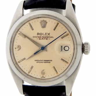 Mens Rolex Stainless Steel Date Watch Model Ref. 1500 with Cream Dial (SKU 1500BLAMT)