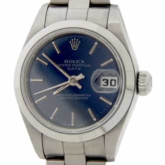 Ladies Rolex Stainless Steel Date Blue Dial with Papers 79160 (SKU F201165AMT)