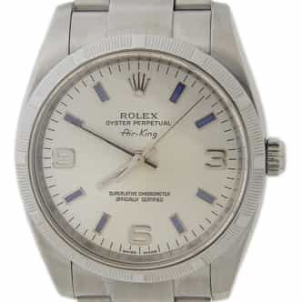 Mens Rolex Stainless Steel Air-King Watch with Silver Arabic Dial 114210 (SKU Z388920AMT)