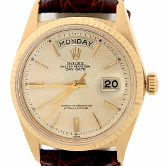 Mens Rolex 18K Gold Day-Date President Watch Silver Dial 1803 (SKU 1203001AMT)