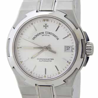 Mens Vacheron Constantin 42042/423A Overseas Stainless Steel Watch White Dial (SKU 712951AMT)