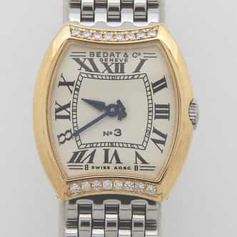 Ladies Bedat and Co. 2-Tone Stainless Steel and Yellow Gold Watch Silver Dial (SKU 956102AMT)