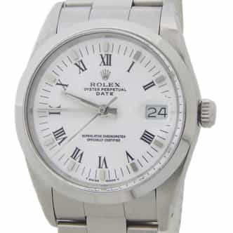 Mens Rolex Stainless Steel Date White Roman Dial with Oyster Band 15000 (SKU L331024AMT)