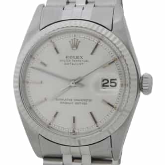 Mens Rolex Stainless Steel Datejust Watch Silver Dial 1601 (SKU 1277158AMT)