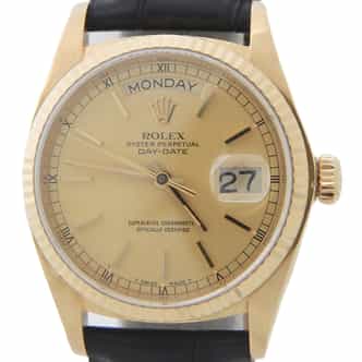 Mens Rolex 18K Gold Day-Date 18038 Watch with Champagne Dial (SKU 5802069AMT)